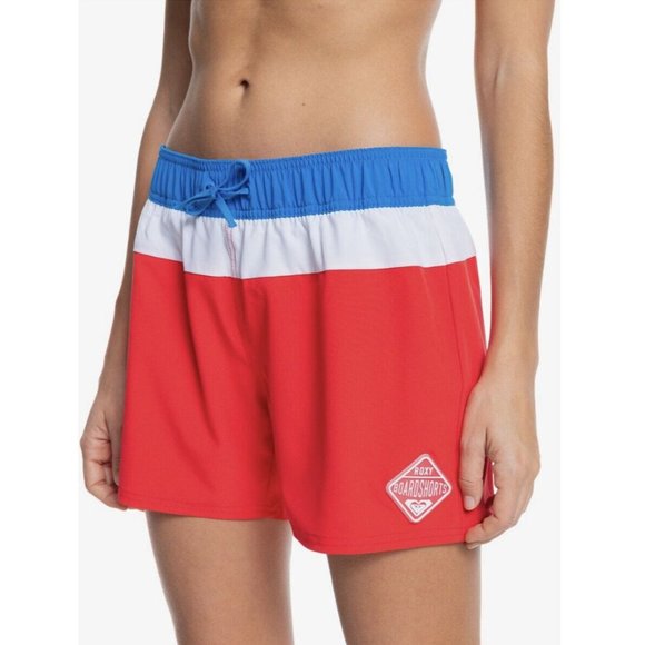 $45 Roxy Women’s Sea Boardshort 5” Beach Swim Short Red Size XS - Picture 1 of 5